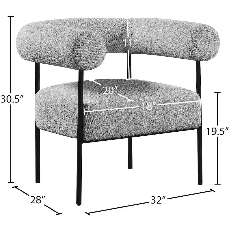 Meridian Furniture,Blake Boucle Fabric Accent Chair