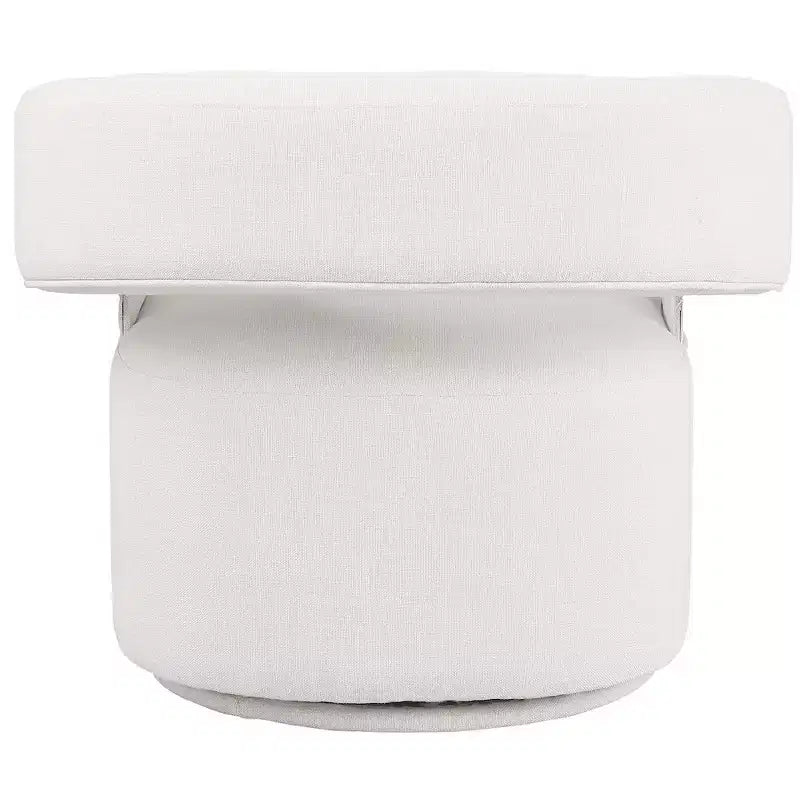 Meridian Furniture,Niya Cream Linen Textured Fabric Swivel Accent Chair