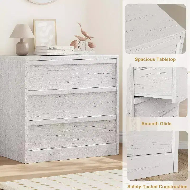 Drawer Dresser, Nightstand Chest of Drawers with Large Storage, Modern Dresser Organizer Bedside Table for Bedroom Living Room Nursery Entryway
