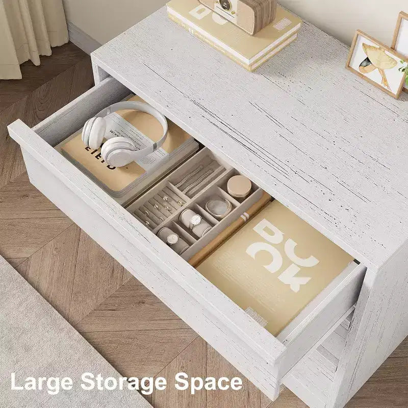 Drawer Dresser, Nightstand Chest of Drawers with Large Storage, Modern Dresser Organizer Bedside Table for Bedroom Living Room Nursery Entryway