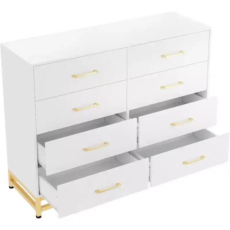 Dresser for Bedroom with 8 Drawer, TV Stand Dressers Chest of Drawers Large Wood Dresser for Storage and Organization