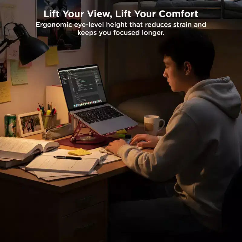 Uncaged Ergonomics Swivel Laptop Stand, Adjustable Laptop Riser for Desk to Raise, Tilt, Rotate & Cool Laptops Ergonomic Laptop Stand