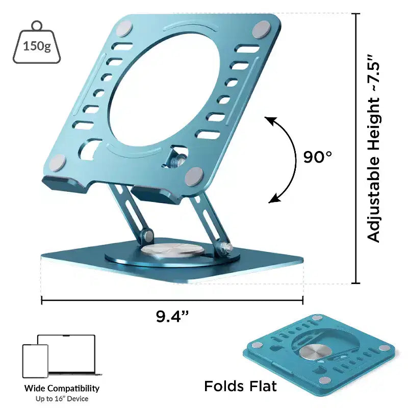 Uncaged Ergonomics Swivel Laptop Stand, Adjustable Laptop Riser for Desk to Raise, Tilt, Rotate & Cool Laptops Ergonomic Laptop Stand