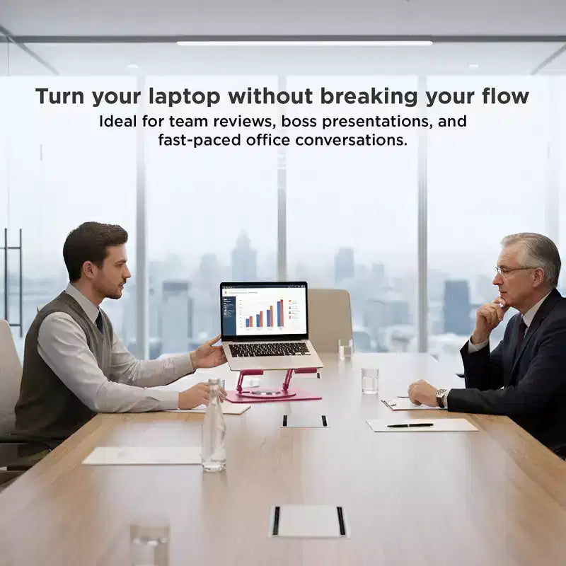 Uncaged Ergonomics Swivel Laptop Stand, Adjustable Laptop Riser for Desk to Raise, Tilt, Rotate & Cool Laptops Ergonomic Laptop Stand