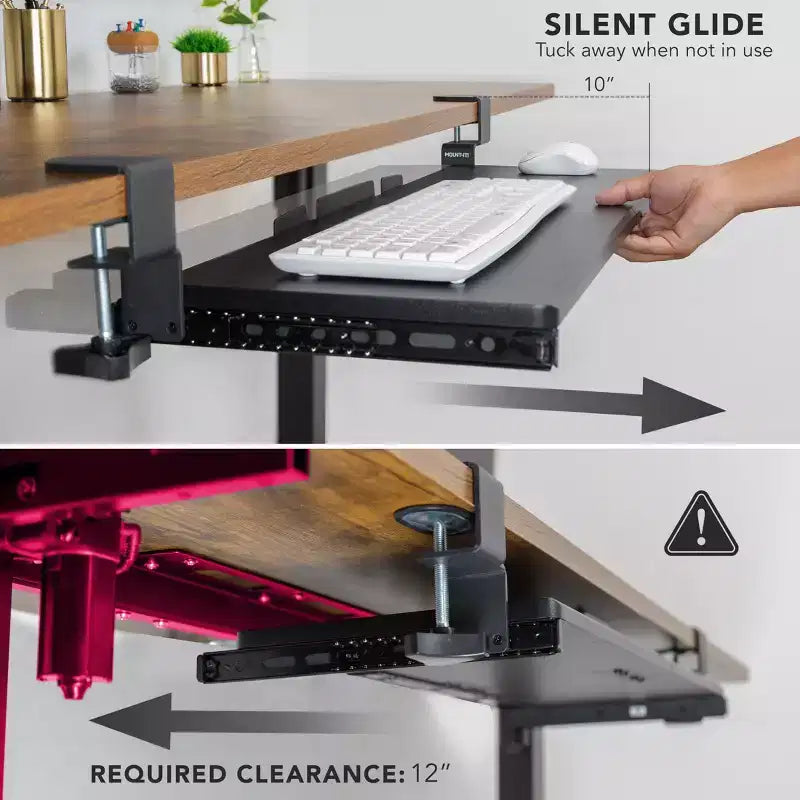 Clamp-on Keyboard Tray 30 x 11