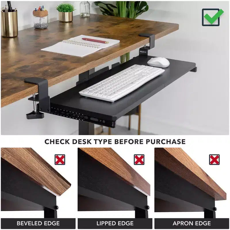 Clamp-on Keyboard Tray 30 x 11