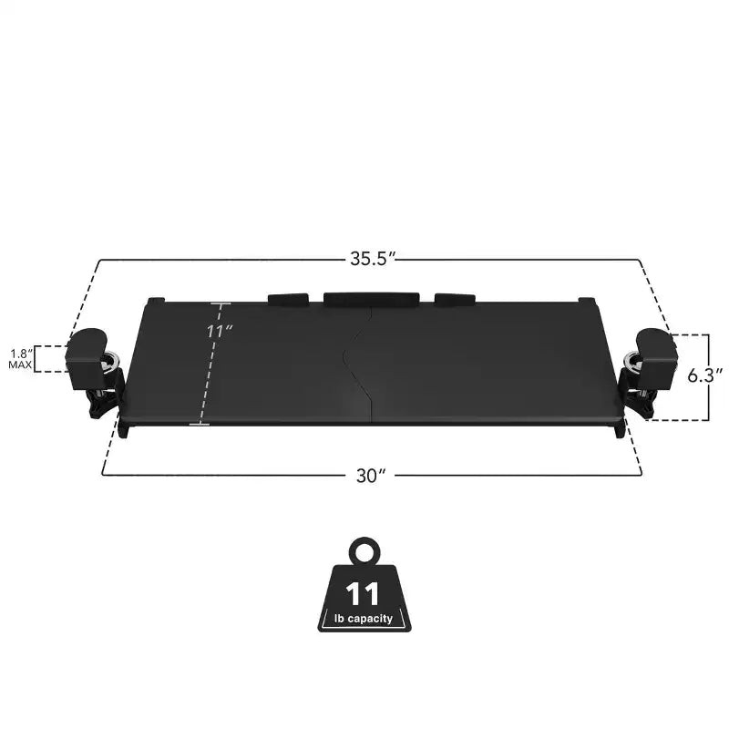 Clamp-on Keyboard Tray 30 x 11