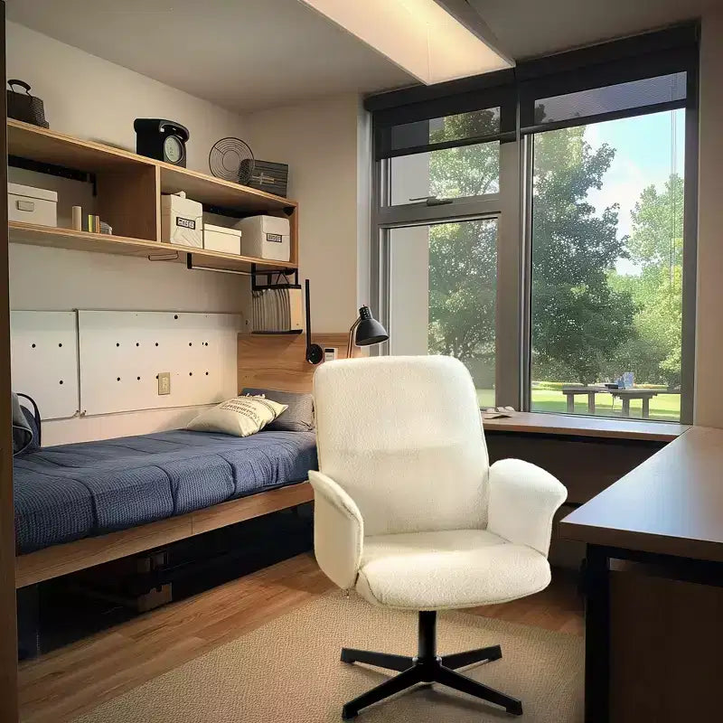 Homy Casa Adjustable Swivel Task Chair with Padded Arms for Small Home Office & Vanity