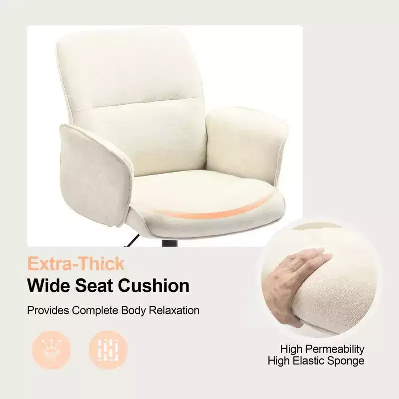 Homy Casa Adjustable Swivel Task Chair with Padded Arms for Small Home Office & Vanity