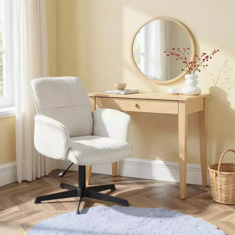 Homy Casa Adjustable Swivel Task Chair with Padded Arms for Small Home Office & Vanity