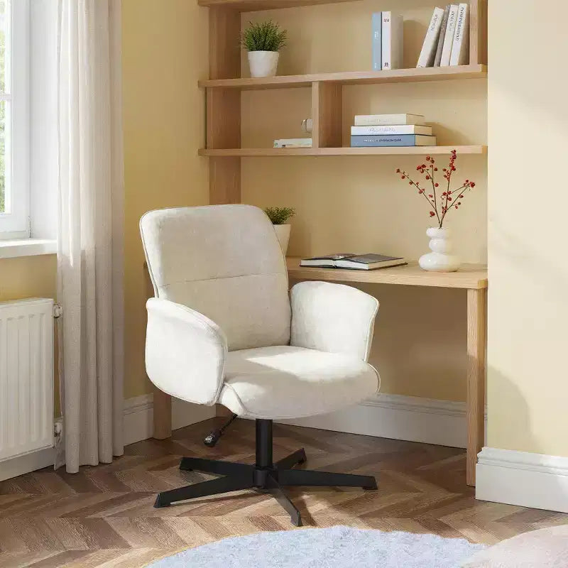 Homy Casa Adjustable Swivel Task Chair with Padded Arms for Small Home Office & Vanity