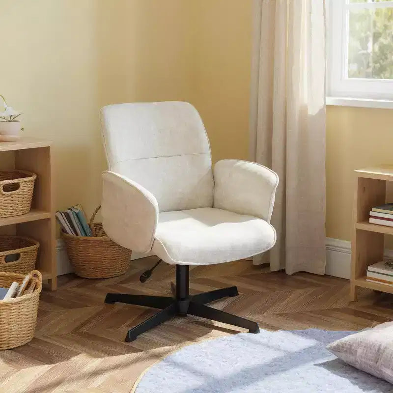 Homy Casa Adjustable Swivel Task Chair with Padded Arms for Small Home Office & Vanity