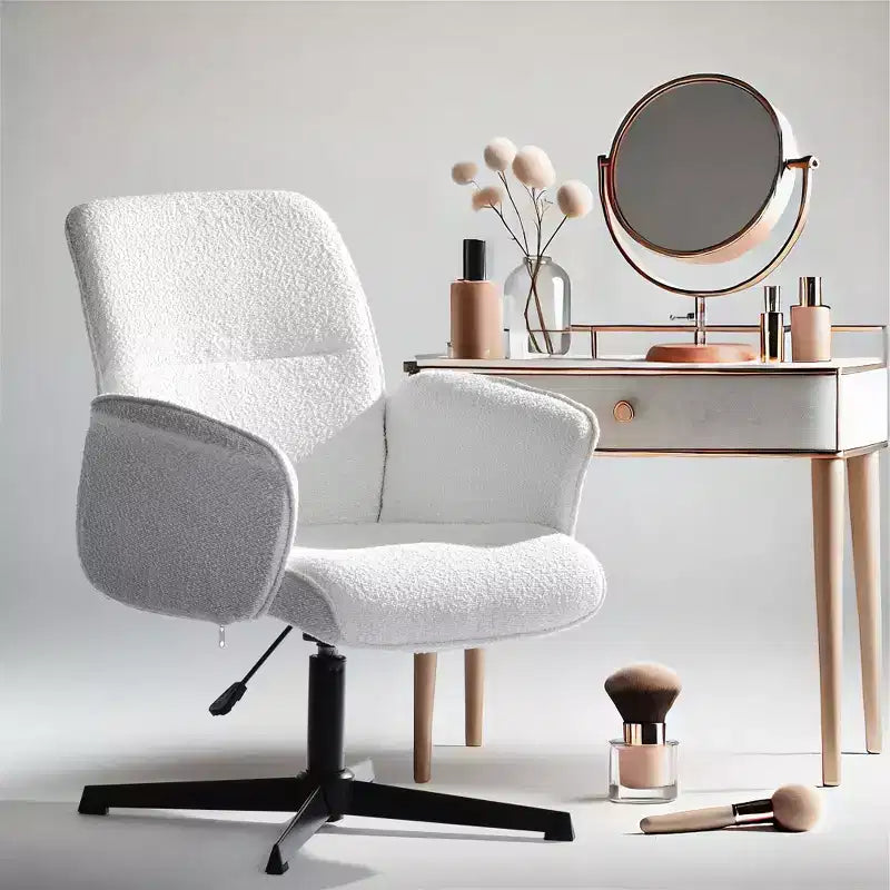 Homy Casa Adjustable Swivel Task Chair with Padded Arms for Small Home Office & Vanity
