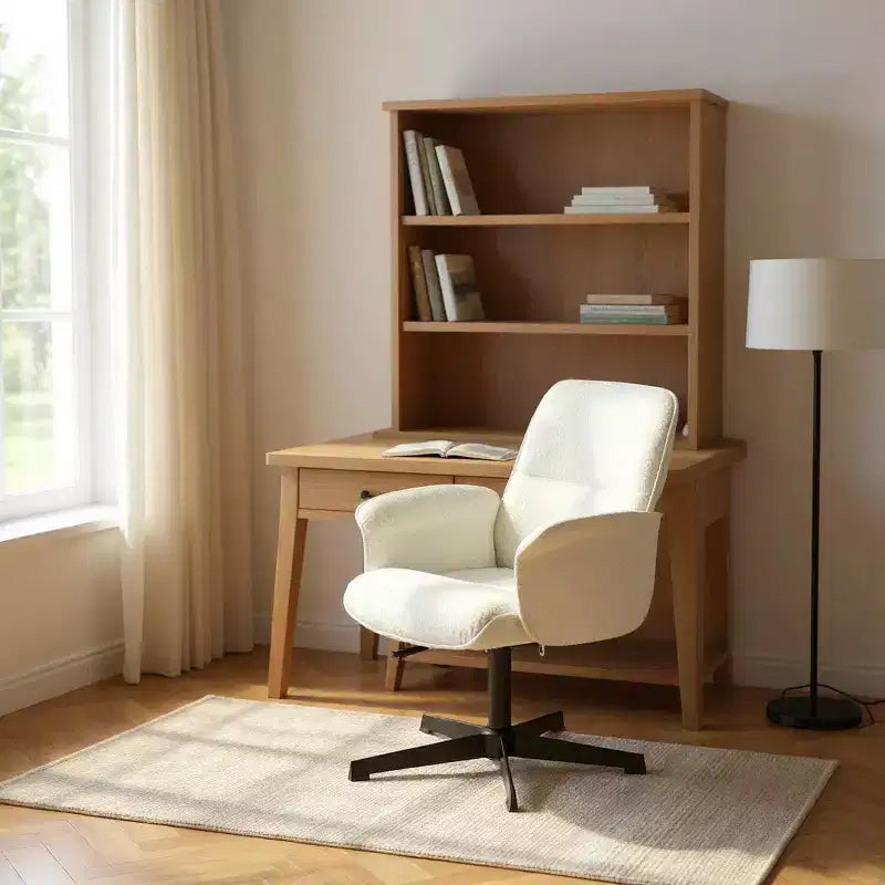 Homy Casa Adjustable Swivel Task Chair with Padded Arms for Small Home Office & Vanity