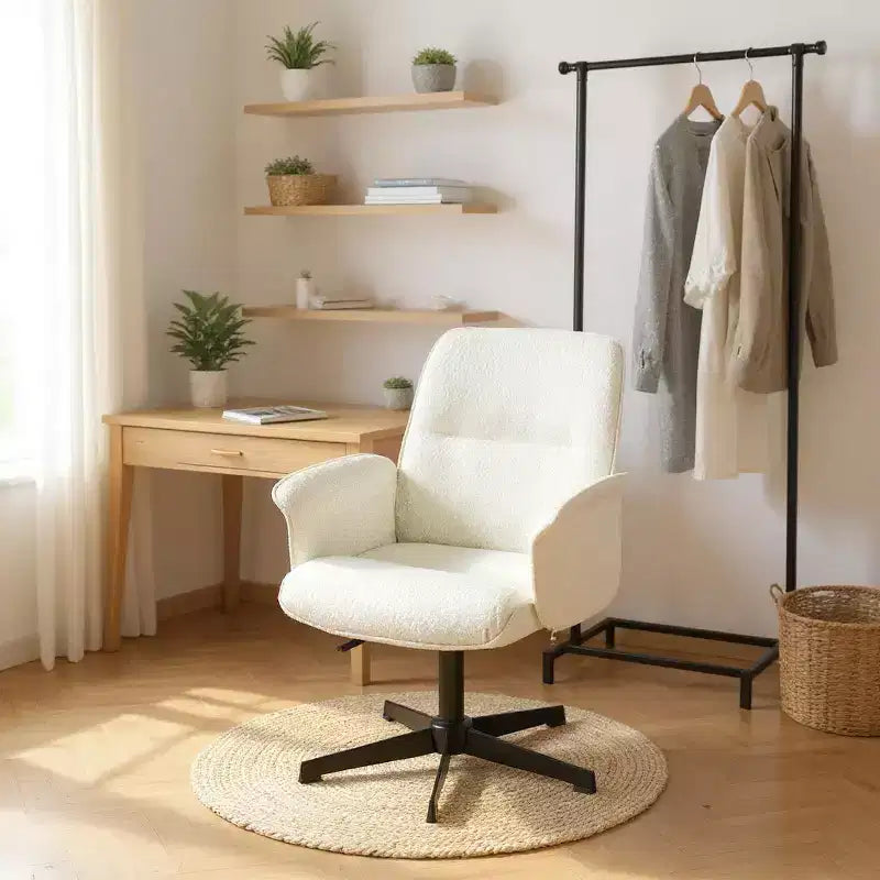 Homy Casa Adjustable Swivel Task Chair with Padded Arms for Small Home Office & Vanity