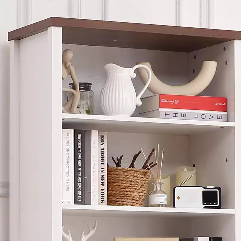 Farmhouse Bookshelf, 72 Tall Bookshelf with Doors and Drawer, 15 Deep Farmhouse Book Shelf with Storage Cabinet, Floor Standing Book Case