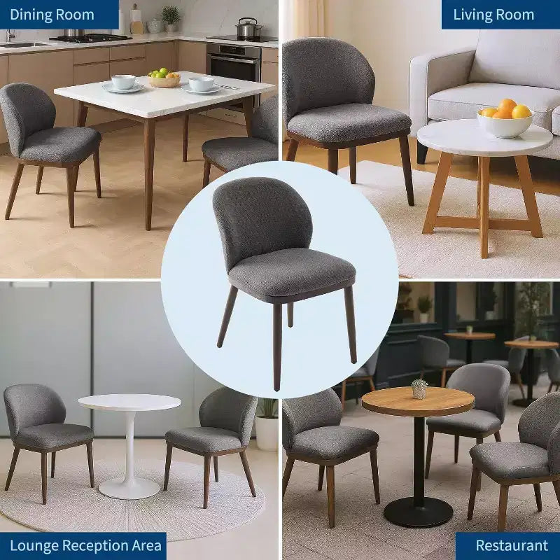 Acekool Dining Chairs Set of 2 with Wood Legs, Ergonomic Back Support and 265lb Capacity for Kitchen and Dining Room