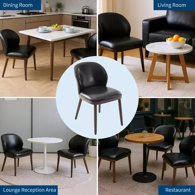 Acekool Dining Chairs Set of 2 with Wood Legs, Ergonomic Back Support and 265lb Capacity for Kitchen and Dining Room