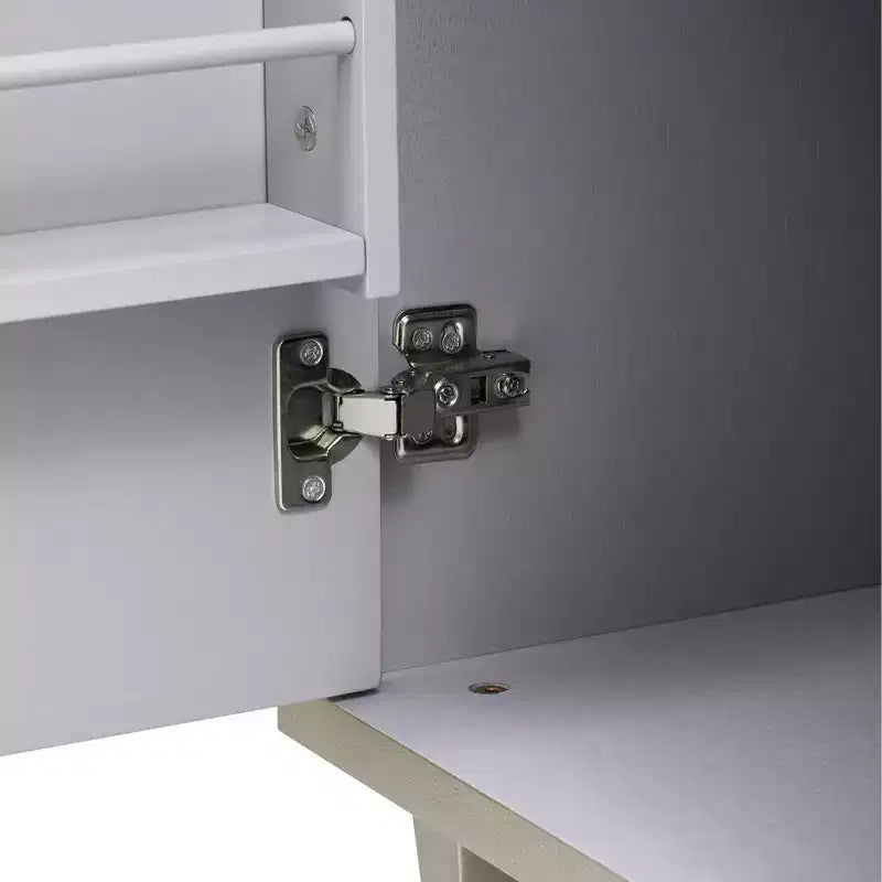 MAYEERTY Solid Wood Handwoveb Kitchen Island with Drop Leaf Coastal Kitchen Isalnd on Wheels Champange