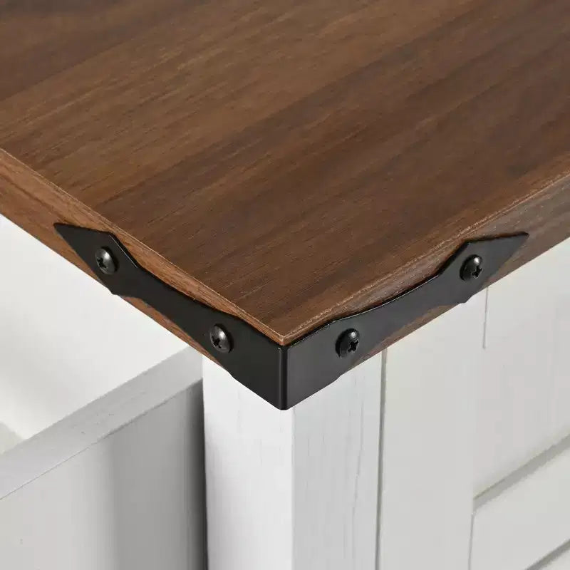 MAYEERTY Kitchen Island with Power Outlet Drop Leaf Spice Rack and Drawer Wheels for Home Kitchen Dining Room White