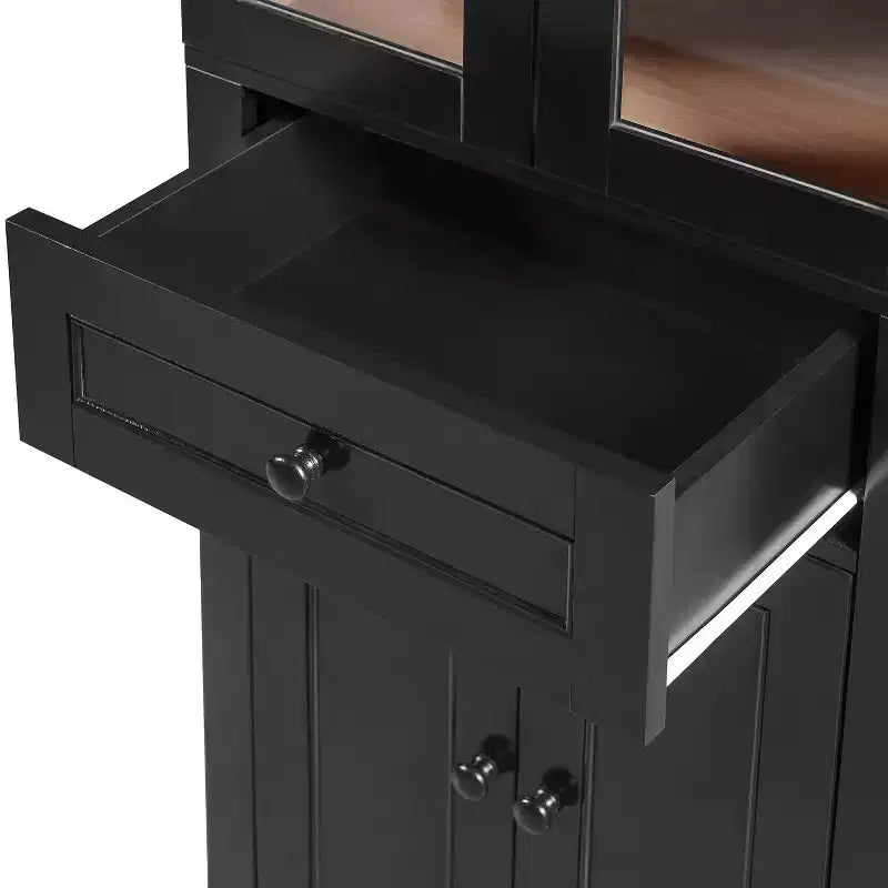 Whisen 67.2 Tall Bathroom Storage Cabinet with Tempered Glass Doors, Adjustable Shelves & Drawer, Soft-Close