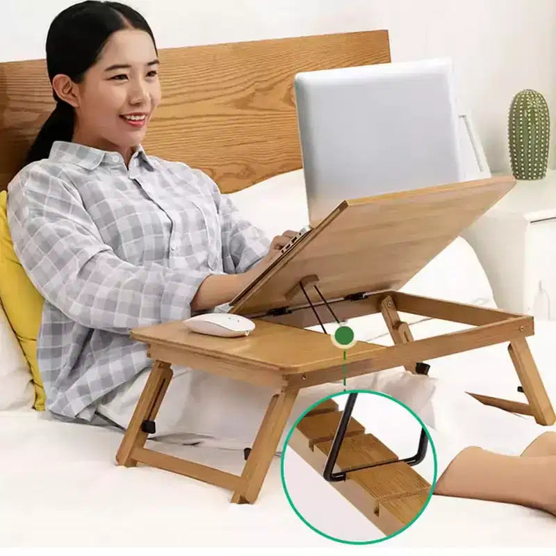 Bed Laptop Desk, Lap Desk with Legs, LaptoptischAdjustable Portable Bamboo Laptop Table Eating Eating Betttisch 17-23cm