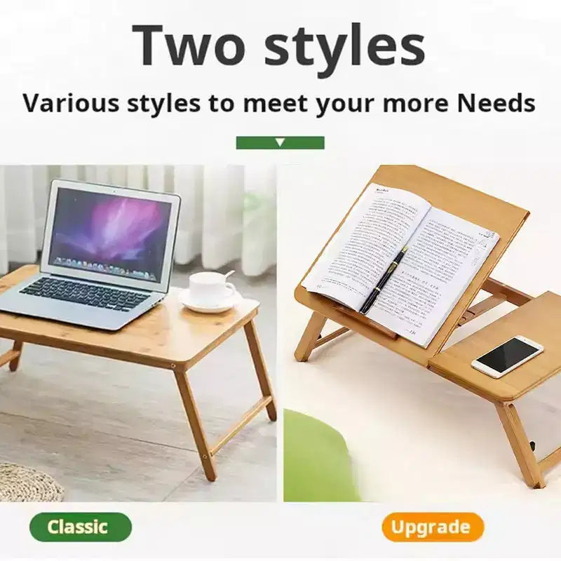 Bed Laptop Desk, Lap Desk with Legs, LaptoptischAdjustable Portable Bamboo Laptop Table Eating Eating Betttisch 17-23cm