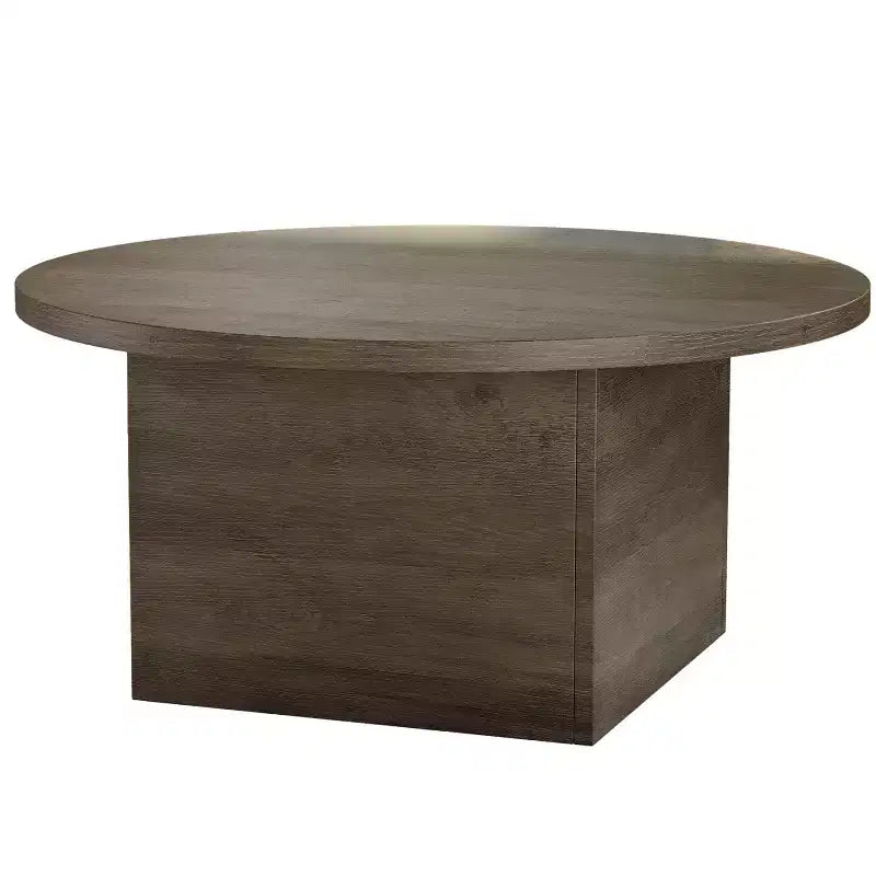 MUUEGM Farmhouse Coffee Table, 35.5 Rustic Wooden Table with Sturdy Frame & Waterproof Top for Living Room