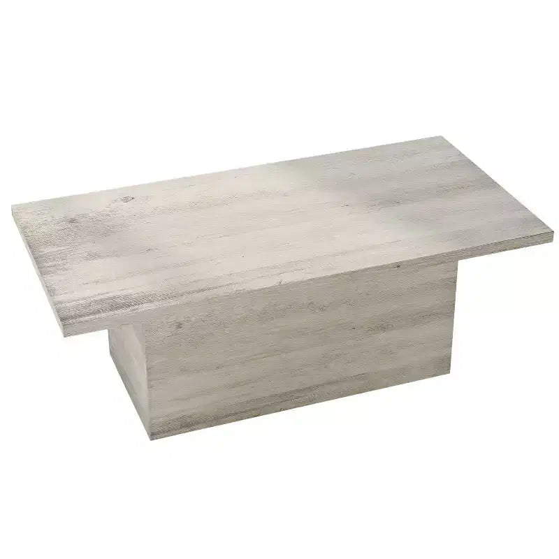 MUUEGM Farmhouse Coffee Table, 35.5 Rustic Wooden Table with Sturdy Frame & Waterproof Top for Living Room