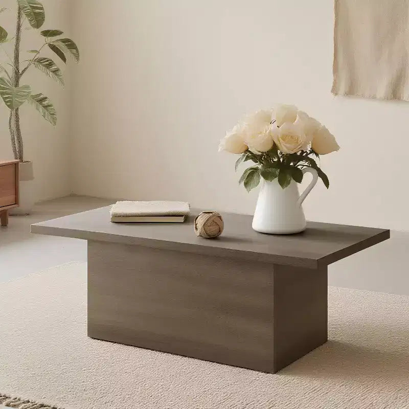 MUUEGM Farmhouse Coffee Table, 35.5 Rustic Wooden Table with Sturdy Frame & Waterproof Top for Living Room