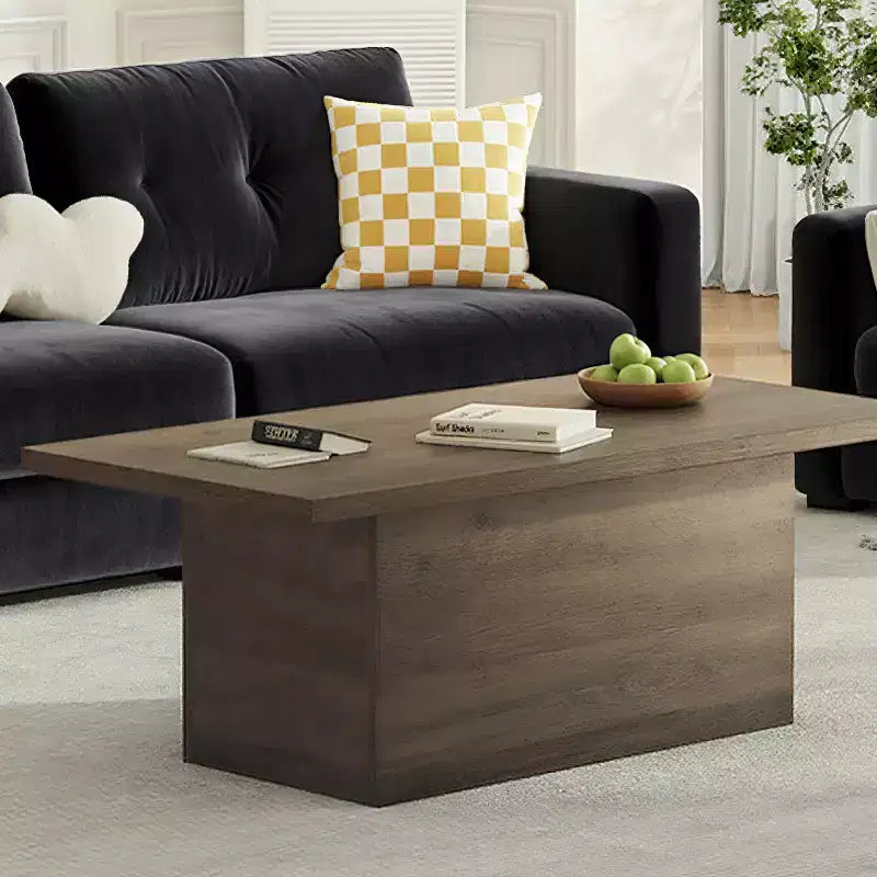 MUUEGM Farmhouse Coffee Table, 35.5 Rustic Wooden Table with Sturdy Frame & Waterproof Top for Living Room