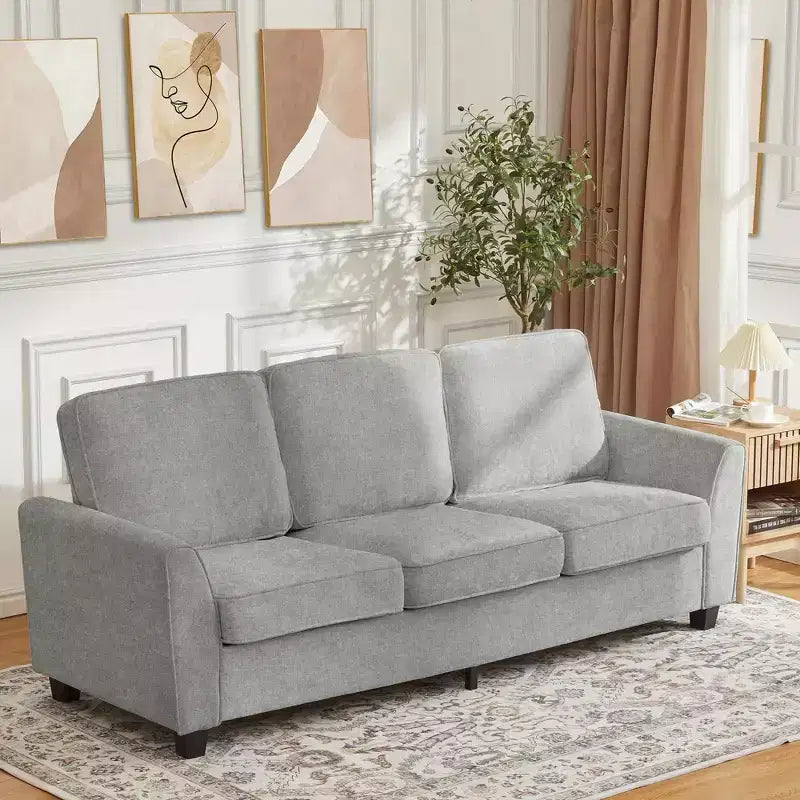 GustoWave 82 Sofa for Living Room, Modern Comfy Sofa with Medium Firm Seat Cushion, Removable Cover, Chenille Fabric Couches