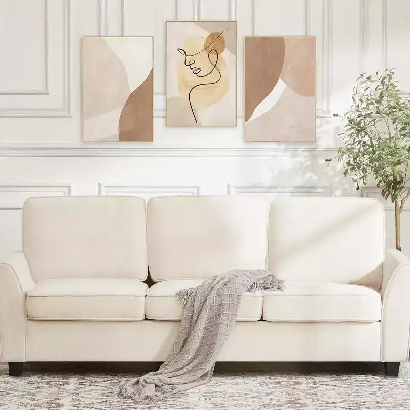 GustoWave 82 Sofa for Living Room, Modern Comfy Sofa with Medium Firm Seat Cushion, Removable Cover, Chenille Fabric Couches
