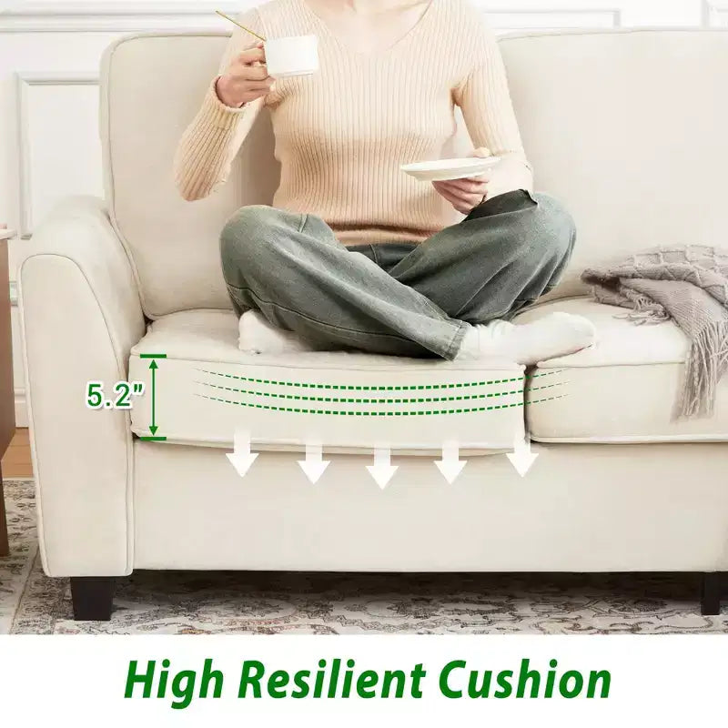 GustoWave 82 Sofa for Living Room, Modern Comfy Sofa with Medium Firm Seat Cushion, Removable Cover, Chenille Fabric Couches