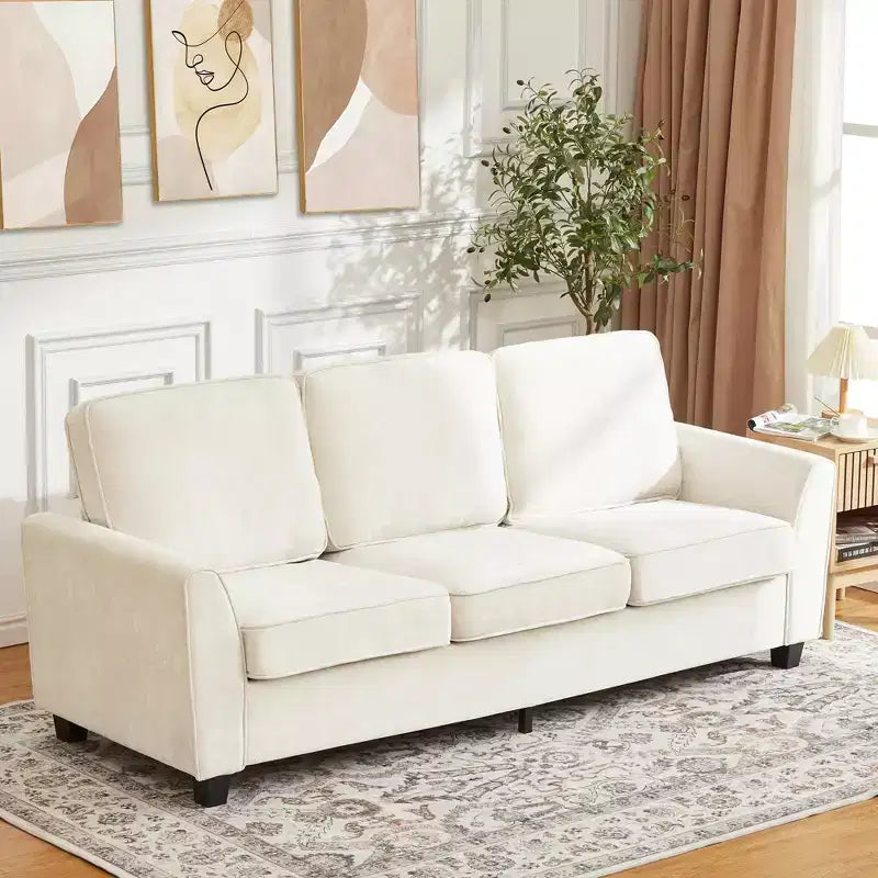 GustoWave 82 Sofa for Living Room, Modern Comfy Sofa with Medium Firm Seat Cushion, Removable Cover, Chenille Fabric Couches