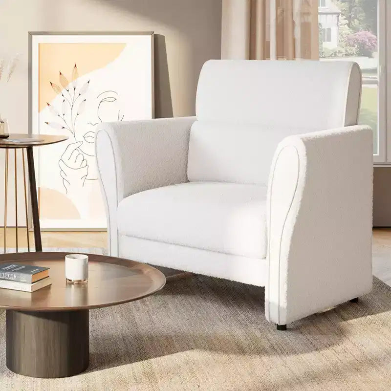 COZONY Modern Sofa Couch for Living Room  Upholstered Sofa with High Backrest, Removable Lumbar Pillows, Easy Assembly