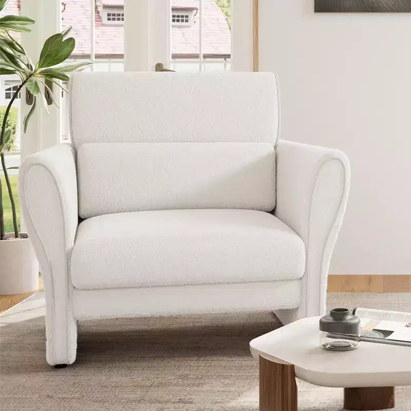 COZONY Modern Sofa Couch for Living Room  Upholstered Sofa with High Backrest, Removable Lumbar Pillows, Easy Assembly