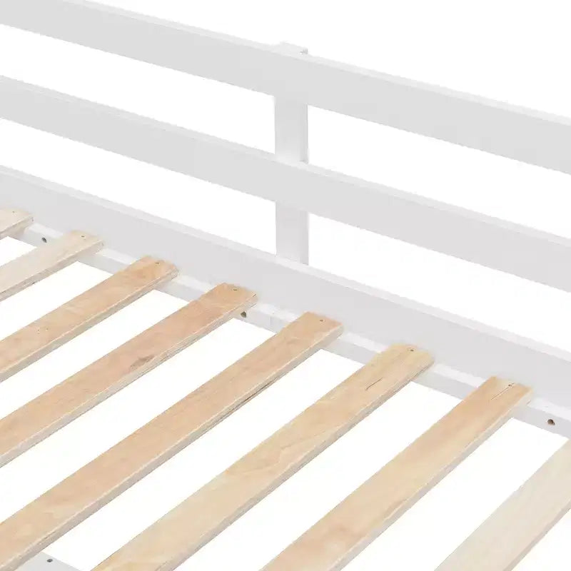 Twin/Full Loft Bed with Desk, LED Light Strip & Two Chest of Drawers - ModernLuxe