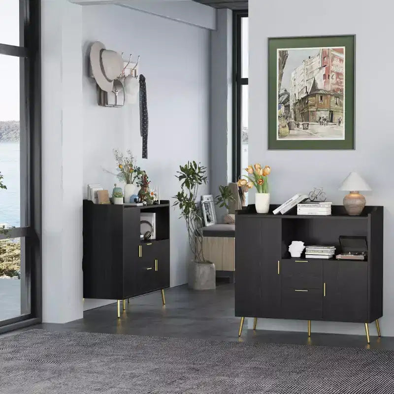 Buffet Sideboard, Modern Storage Cabinet, Accent Cabinet with Drawers and Doors, Console Table with Doors and Shelves