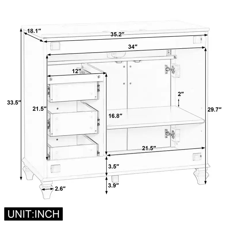 MAYEERTY 24 Bathroom Vanity with Sink Solid Wood MDF 2 Drawers 1 Door Adjustable Shelf Gray
