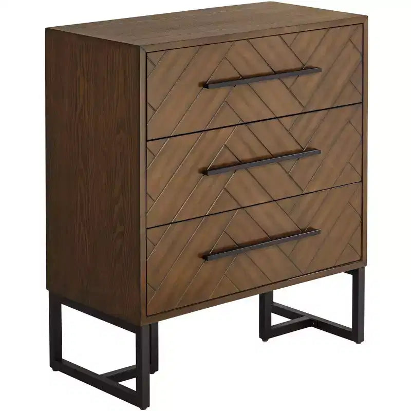 55 Downing Street Murph 31 1/2 Wide Charcoal and Wood 3-Drawer Dresser