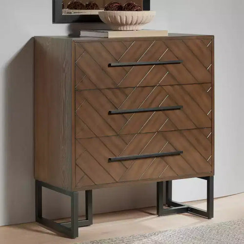 55 Downing Street Murph 31 1/2 Wide Charcoal and Wood 3-Drawer Dresser