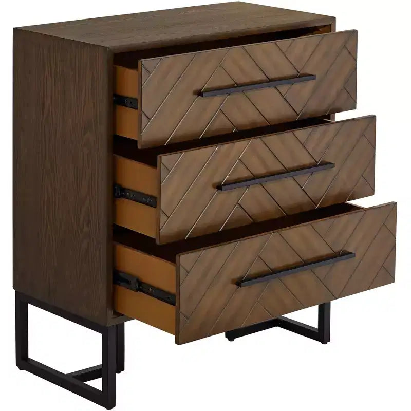 55 Downing Street Murph 31 1/2 Wide Charcoal and Wood 3-Drawer Dresser
