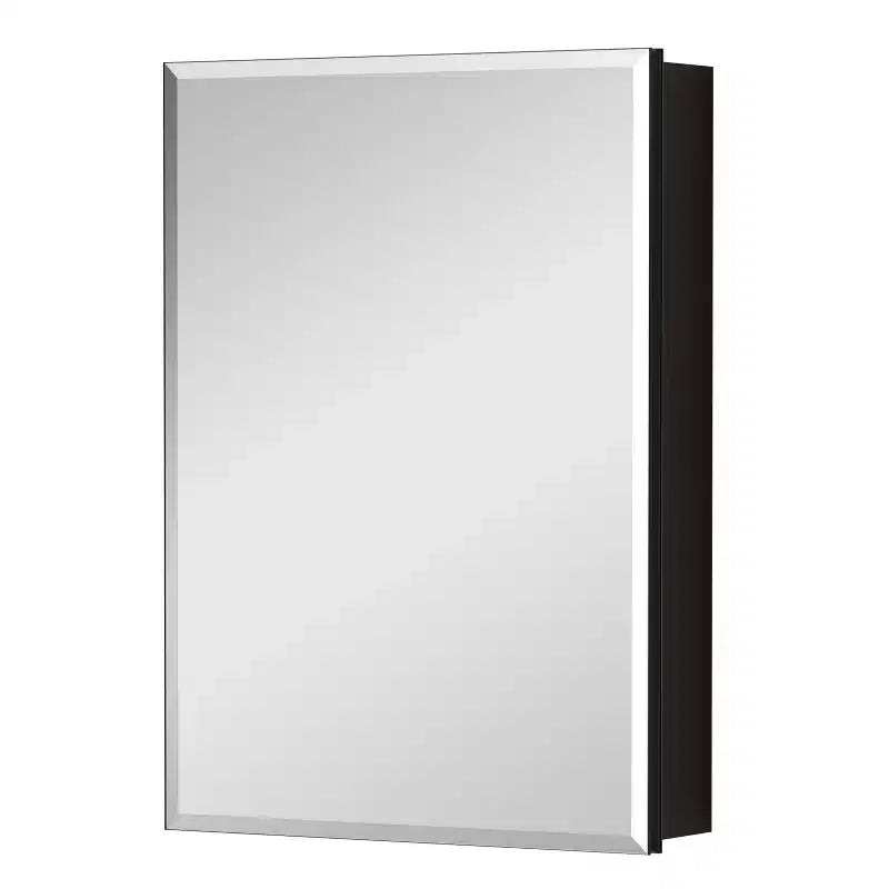 Belle Bathroom Medicine Cabinet with Beveled Mirror, Recessed or Wall Mount, Adjustable Tempered Glass Shelves