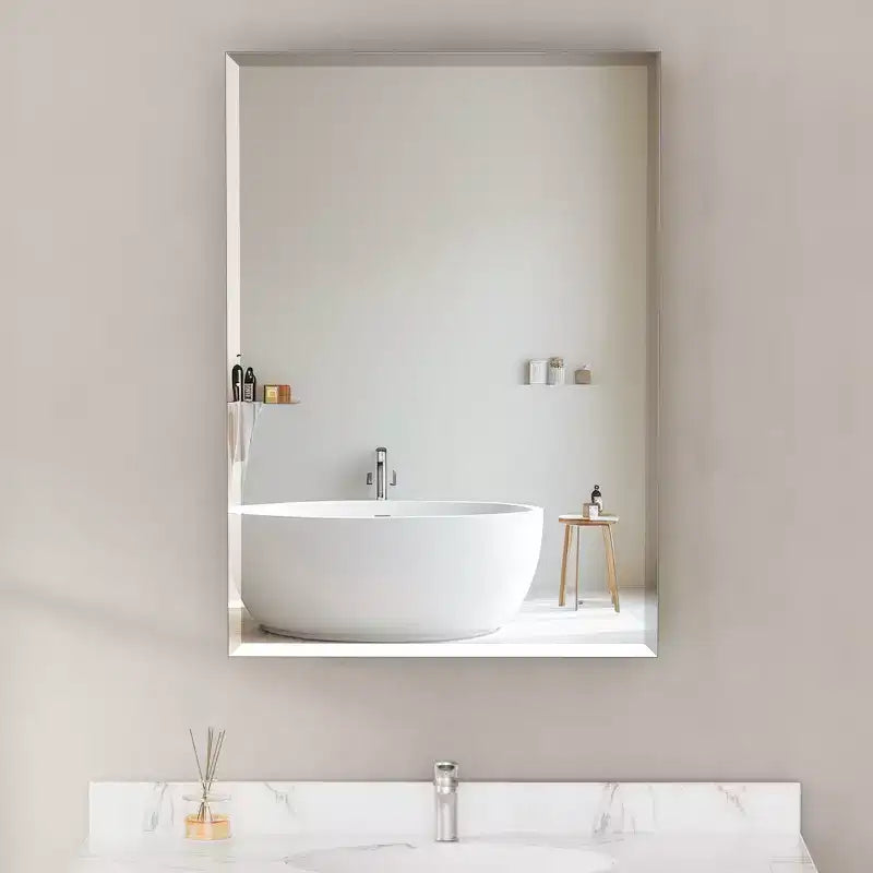 Belle Bathroom Medicine Cabinet with Beveled Mirror, Recessed or Wall Mount, Adjustable Tempered Glass Shelves