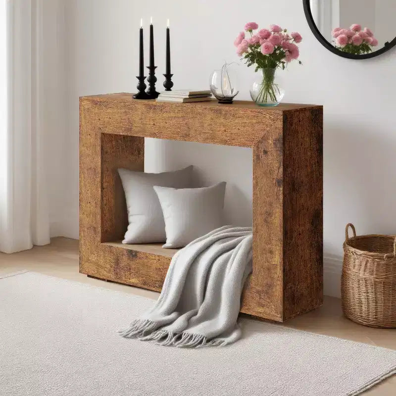 47.2 Farmhouse Console Table - Narrow Sofa Table, Vintage Entryway Table, Accent Furniture with Bottom Shelf for Living Room Hallway Entrance