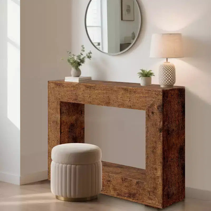 47.2 Farmhouse Console Table - Narrow Sofa Table, Vintage Entryway Table, Accent Furniture with Bottom Shelf for Living Room Hallway Entrance