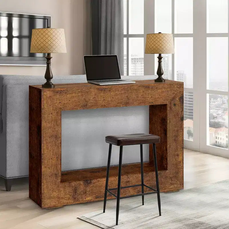 47.2 Farmhouse Console Table - Narrow Sofa Table, Vintage Entryway Table, Accent Furniture with Bottom Shelf for Living Room Hallway Entrance