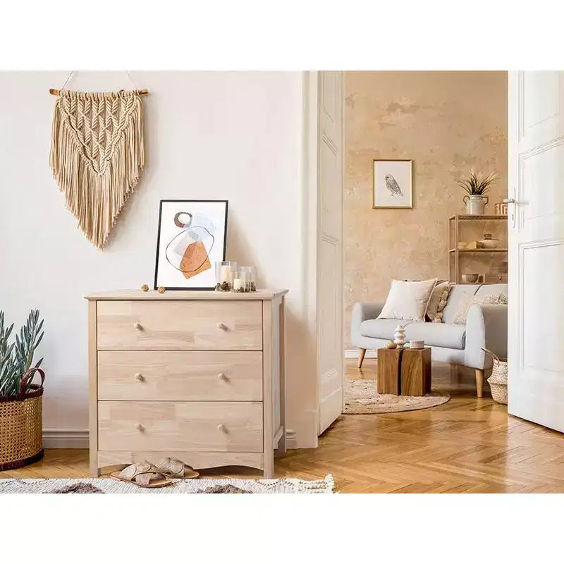 Karl Home 3-Drawer Natural MDF (Medium-Density Fiberboard) 31.5in. W Chest of Drawer