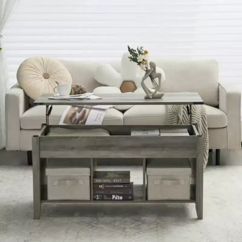 Water-washed Gray Extensible Lift Coffee Table